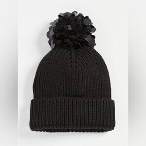 Eugenia Kim Beanie Sequin Pom Black New Glam